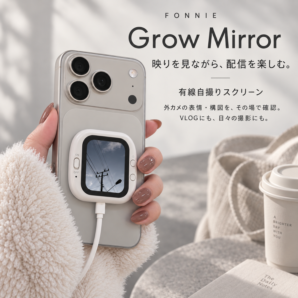 Grow Mirror Wired Rear Camera Selfie Screen｜Fonnie